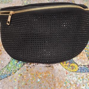 Sac banane noir avec strass