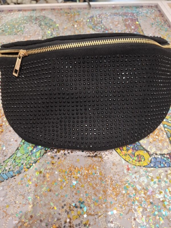 Sac banane noir avec strass